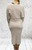 Diverse Super Soft Knit 2pc Black Or Pale Beige Ribbed Knit Batwing Jumper & Sleeveless Dress - Onesize Fits UK 6-12