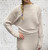 Diverse Super Soft Knit 2pc Black Or Pale Beige Ribbed Knit Batwing Jumper & Sleeveless Dress - Onesize Fits UK 6-12