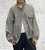 Italian One Size Herringbone Super Soft Raised Neck  Bomber Jacket  - Fits 12-20 Grey Taupe Burgandy & Beige
