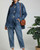 ZETA OTTO Mid blue acid wash thick denim shacket brooch embellished - Onesize will fit UK 10-20 ZETA OTTO Mid blue acid wash thick denim shacket brooch embellished - Onesize will fit UK 10-20