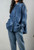 ZETA OTTO Mid blue acid wash denim shirt  - Onesize will fit UK 10-20 ZETA OTTO Mid blue acid wash denim shirt  - Onesize will fit UK 10-20