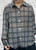 ZETA OTTO LYXE ITALIAN Grey Beige Check Tencel Long Sleeved  Embellished Crystal  Shirt - One Size Will Fit 10-22 ZETA OTTO LYXE ITALIAN Grey Beige Check Tencel Long Sleeved  Embellished Crystal  Shirt - One Size Will Fit 10-22