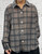 ZETA OTTO LYXE ITALIAN Grey Beige Check Tencel Long Sleeved  Embellished Crystal  Shirt - One Size Will Fit 10-22 ZETA OTTO LYXE ITALIAN Grey Beige Check Tencel Long Sleeved  Embellished Crystal  Shirt - One Size Will Fit 10-22