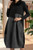 Italian Black Pinstripe Asymmetrical Panelled Cocoon Dress With Corsage Brooch 