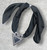 Statement On Trend Large Black & Silver Avant Garde Triangle Satin Scarf Necklace