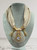Statement On Trend Large Champagne & Gold Deco  Avant Garde Embellished Teardrop Satin Scarf Necklace
