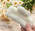 Faux Fur winter white - ivory 11cm hair claw clip