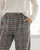 Super Soft Brushed Cotton Freesize Wide Leg Check Plaid Balloon Trousers With Cuff -  Fit UK 10-18