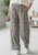 Super Soft Brushed Cotton Freesize Wide Leg Check Plaid Balloon Trousers With Cuff -  Fit UK 10-18