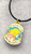 Howl's Moving Castle Inspired, 5 Enamel Gold Pendants on Black Wax Cord Necklace