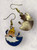 Ice King Adventure Time Inspired Enamelled Gold Alloy Drop Dangly Earrings 