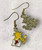 Woodstock Snoopy inspired Yelliw Bird Valentine Enamel & Gold Alloy Drop Dangly Earrings 