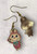 Little Monster Labubu Inspired Pink Enamel Gold Alloy Drop Dangly Earrings
