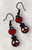 Upside Down Spidetman Heart Valentine Small Enamel & Alloy Drop Dangly Earrings 