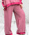 Hot Pink & Grey Striped Jersey Wide Leg Jersey Lounge Pants One Size Fits UK 8-16