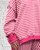 Hot Pink & Grey Striped Drop Hem Relaxed Fit Swestshirt Top One Size 8-22