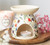 Midnight Bloom Cream Folk Art Swallow Heart  Ceramic Oil Burner Wax Melter