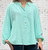 Made In Italy Aqua Green Super Soft Cheesecloth High Low Smock Top One Size Fits 10-22