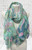 Playful Bohemian Aqua Mix Paisley Lightweight Large Cotton Mix Scarf