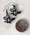 Pepe Le Pew  Inspired Skunk Black  & White Enamel Dinky Little Drop Dangly Earrings