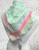 Paisley Print & Border Print Mint Green & Pink Silk Triangle Scarf Neckerchief
