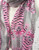 Laying Tiger Grey & Pink Large Striped Frayed Edge Scarf
