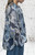 Made In Italy Navy Blue Mix Paisley  Sheer Smock Top One Size Fits 10-18
