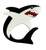 Large Statement Acrylic Retro Black & White Shark Brooch (Style 46)
