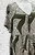 Dark Green Palm Leaf Print Loose Linen Blend Smock Dress Size M-L or 10-14