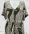 M&V Dark Green Palm Leaf Print Loose Linen Blend Smock Dress Size  L-XL or UK 14-16