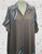 M&V One Size Brown Navy Leaf Print Shirt Style Smock Midi Dress UK 10-22