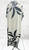 M&V One Size White Dark Green & Black Leaf Print Shirt Style Smock Midi Dress UK 10-22