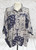 Studio Amour Navy & Cream Paisley Bandana Print Crepe Batwing Shirt One Size Fits UK 12-22