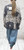 Studio Amour Navy & Cream Paisley Bandana Print Crepe Batwing Shirt One Size Fits UK 12-22