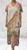 Made In Italy V Neck Beige Lurex Thread Leopard  Palm Tree Maxi Dress One Size Fits 10-20