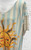 Italian Ciao Bella Beige Blue Stripe Sun Design Lace Sleeve Maxi Dress - One Size 10-18
