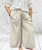 Made In Italy Beige Cotton Poplin Wide Leg 7/8 Crop Trousers One Size Fits 8-18