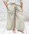 Made In Italy Beige Cotton Poplin Wide Leg 7/8 Crop Trousers One Size Fits 8-18