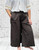 Made In Italy Chocolate Brown Cotton Poplin Wide Leg 7/8 Crop Trousers One Size Fits 8-18