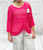 Made In Italy Neon Hot Pink  Crochet Batwing Gathered Front Top One Size Fits UK 8-20