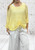 Made In Italy Lemon Yellow Crochet Batwing Gathered Front Top One Size Fits UK 8-20