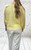 Made In Italy Lemon Yellow Crochet Batwing Gathered Front Top One Size Fits UK 8-20