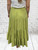 New Collection Pistachio Green Soft Cotton Tiered Gypsy Style Maxi Skirt - One Size 8-18