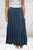 New Collection Navy Blue Soft Cotton Tiered Gypsy Style Maxi Skirt - One Size 8-18