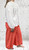Made In Italy Coral Cotton Poplin Wide Leg 7/8 Crop Trousers One Size Fits 8-18