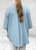 Made In Italy Cornflower Blue Gingham Seersucker Smock Top - One Size UK  10-18