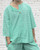 Made In Italy Bright Green Gingham Seersucker Smock Top - One Size UK 10-18