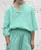 Made In Italy Bright Green Gingham Seersucker Smock Top - One Size UK 10-18
