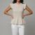 Pale Beige Shirred Ruffle Peplum Top - One Size Fits UK 8-14