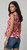 Shell Pink Red Lobster Shirred Ruffle Peplum Top One Size UK 8-16